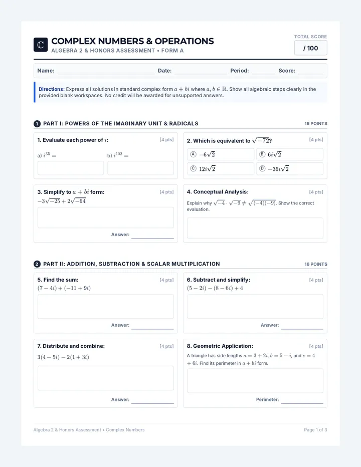 Complex Operations Assessment