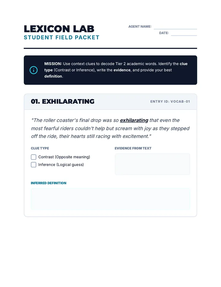 Lexicon Lab Packet