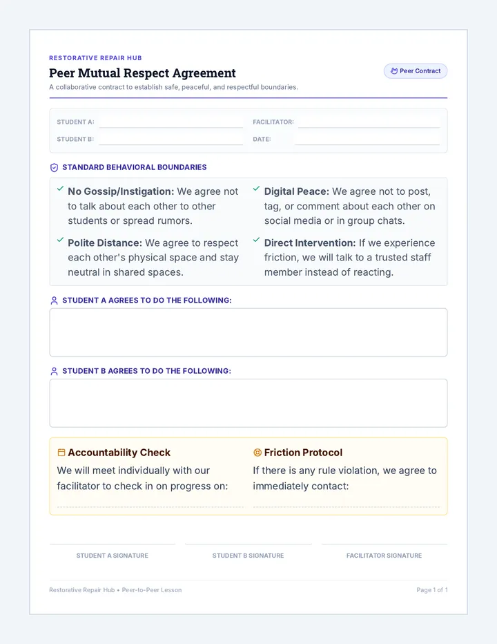 Peer Repair Agreement