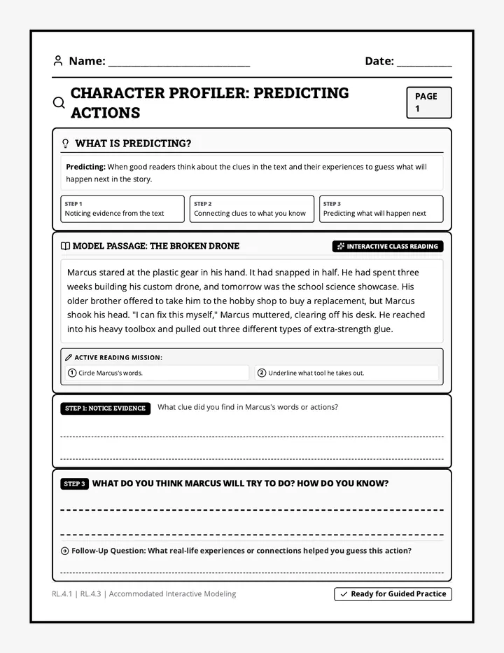 Character Profiler Worksheet