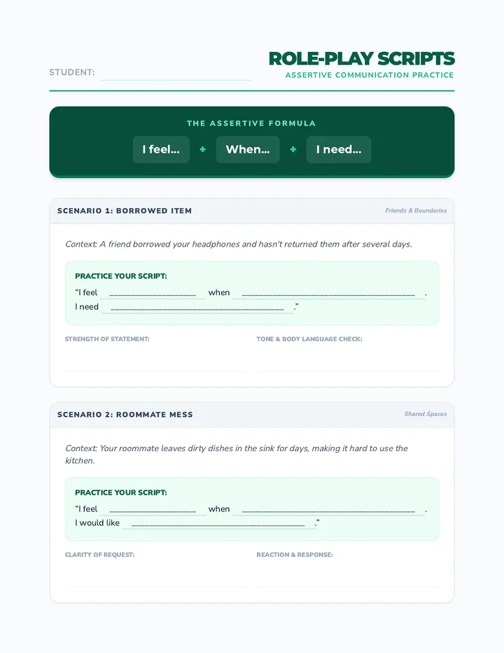 Assertive Communication Role Play Script