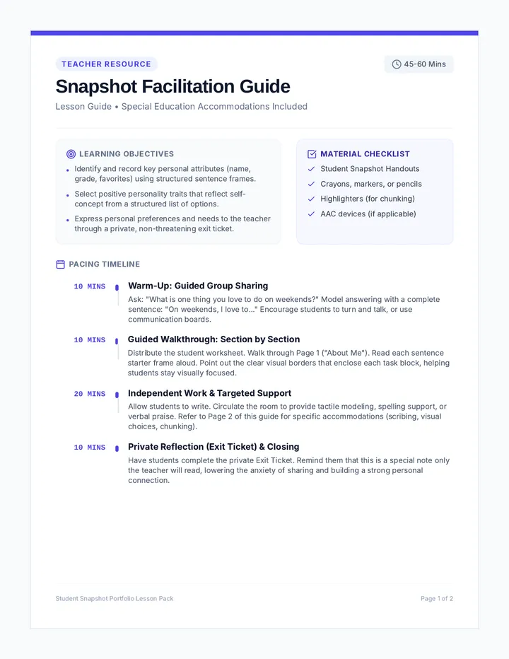 Snapshot Facilitation Guide