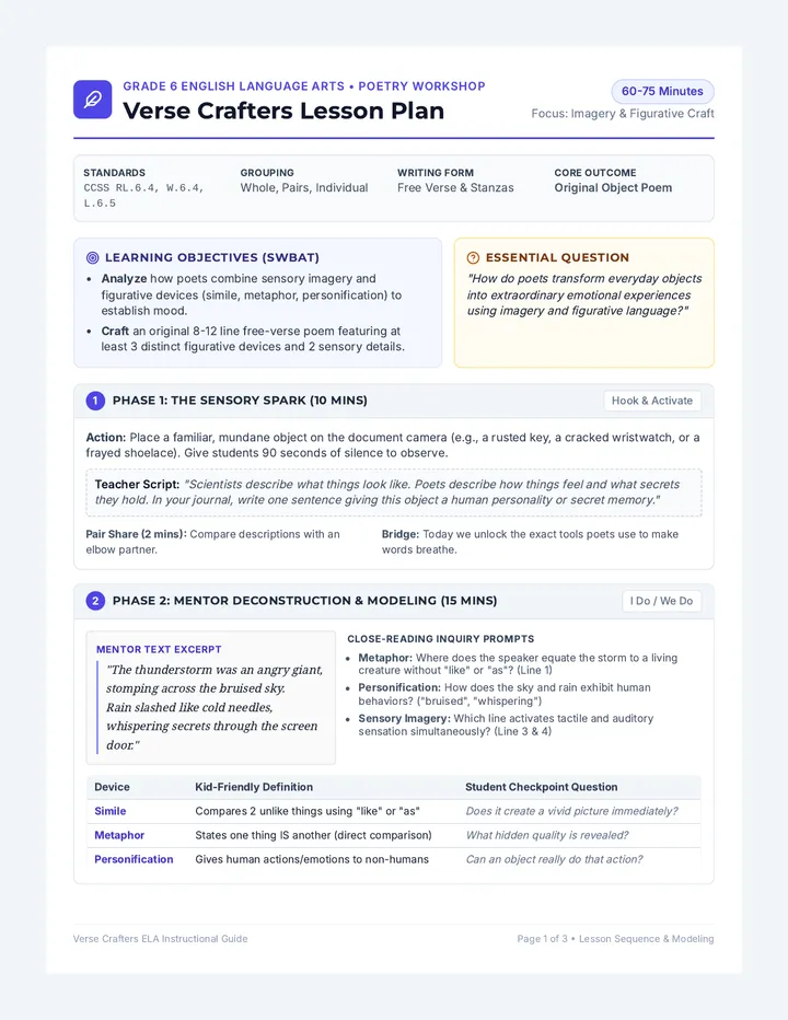 Verse Crafters Lesson Plan