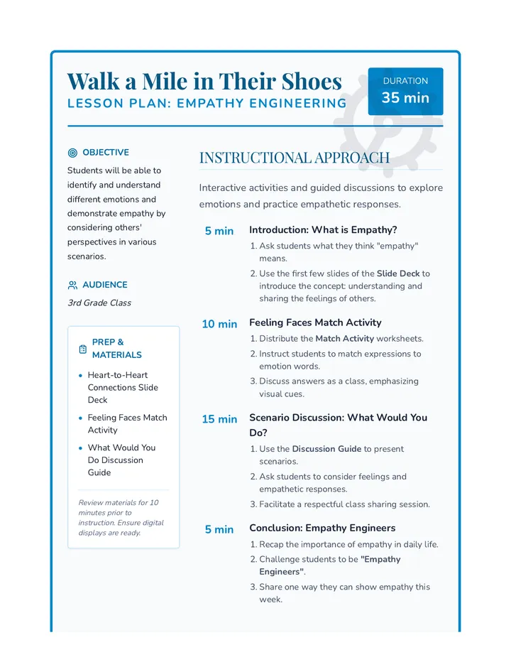 Walk a Mile Lesson Plan