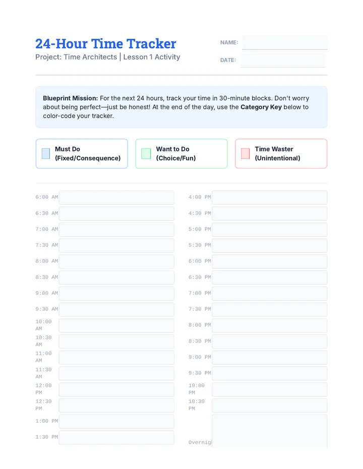 Time Tracker Worksheet