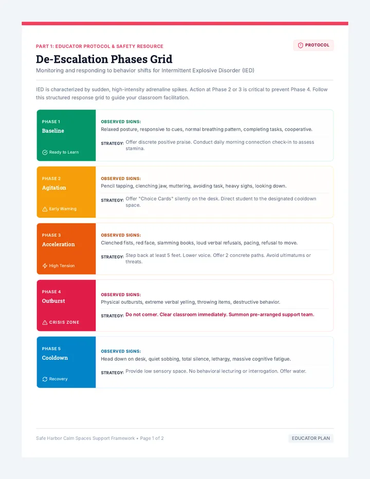 Calm Space Deescalation Plan