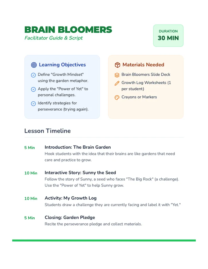 Brain Bloomers Facilitator Guide