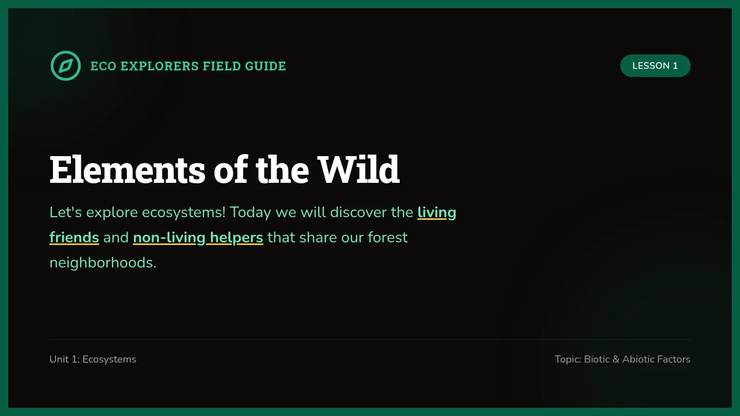 Elements of the Wild Slides