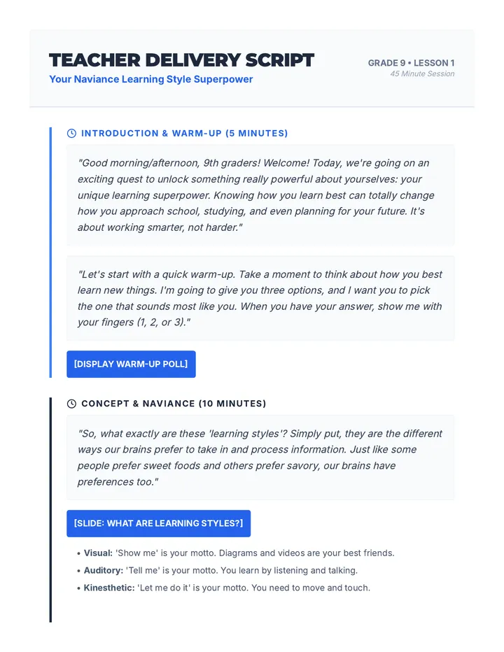 Learning Style Superpower Script