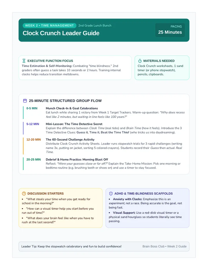 Clock Crunch Leader Guide