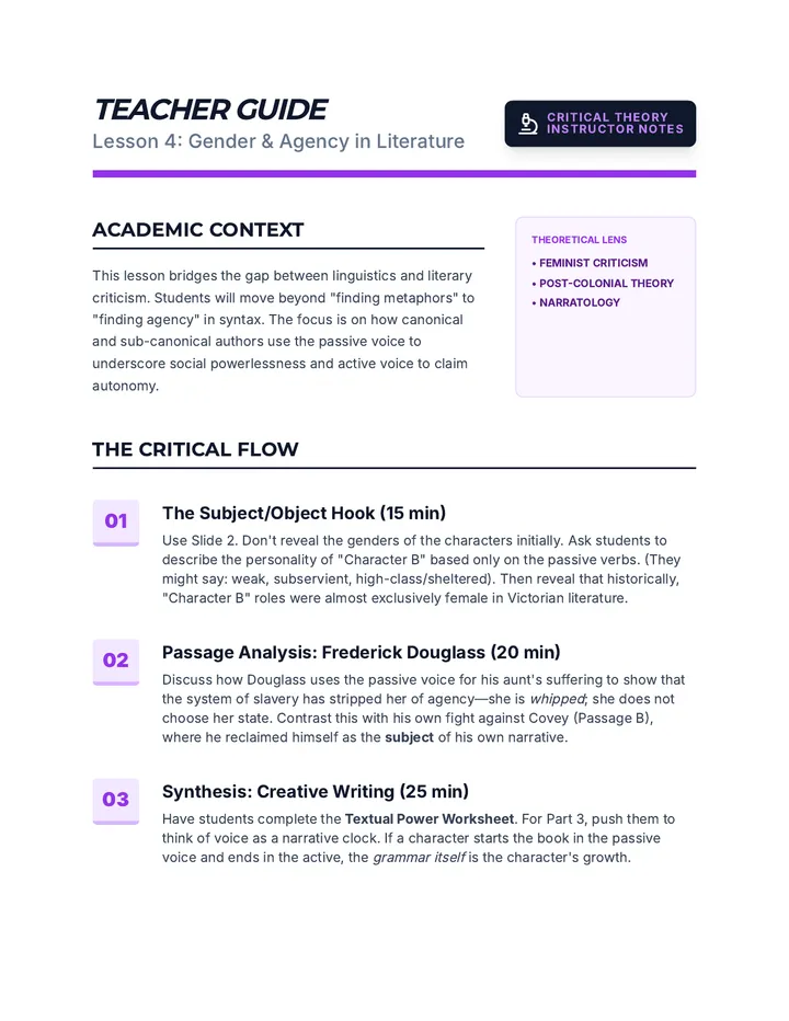 Literary Theory Teacher Guide