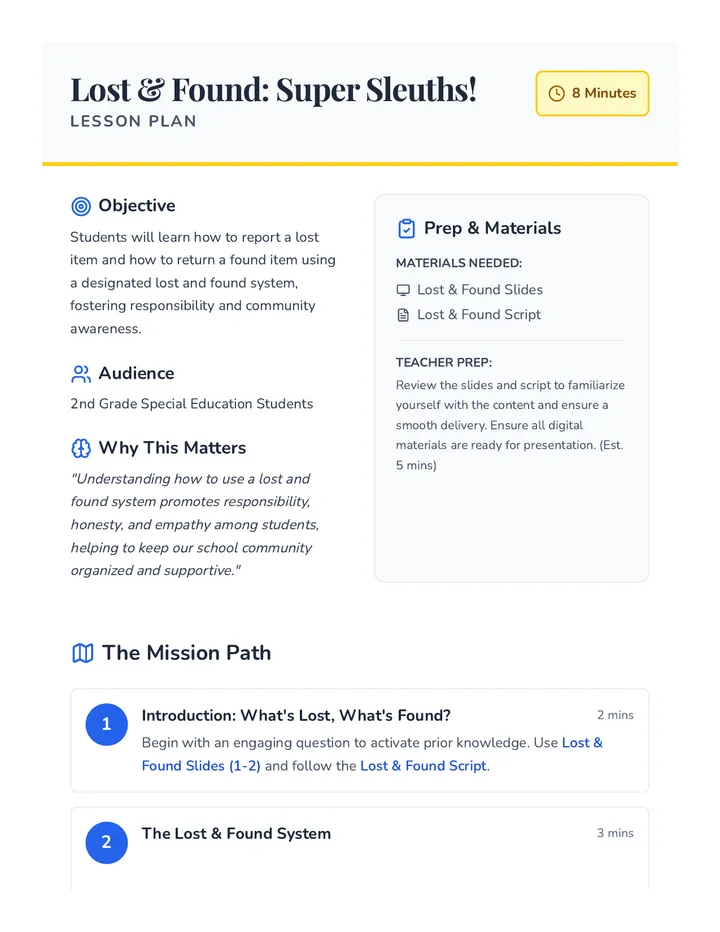Super Sleuths Lesson Plan