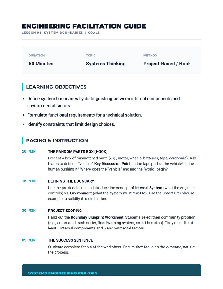 Engineer Briefcase Teacher Guide