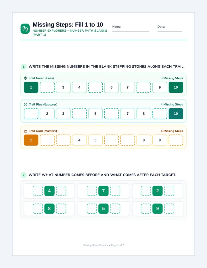 Missing Steps Practice Worksheet