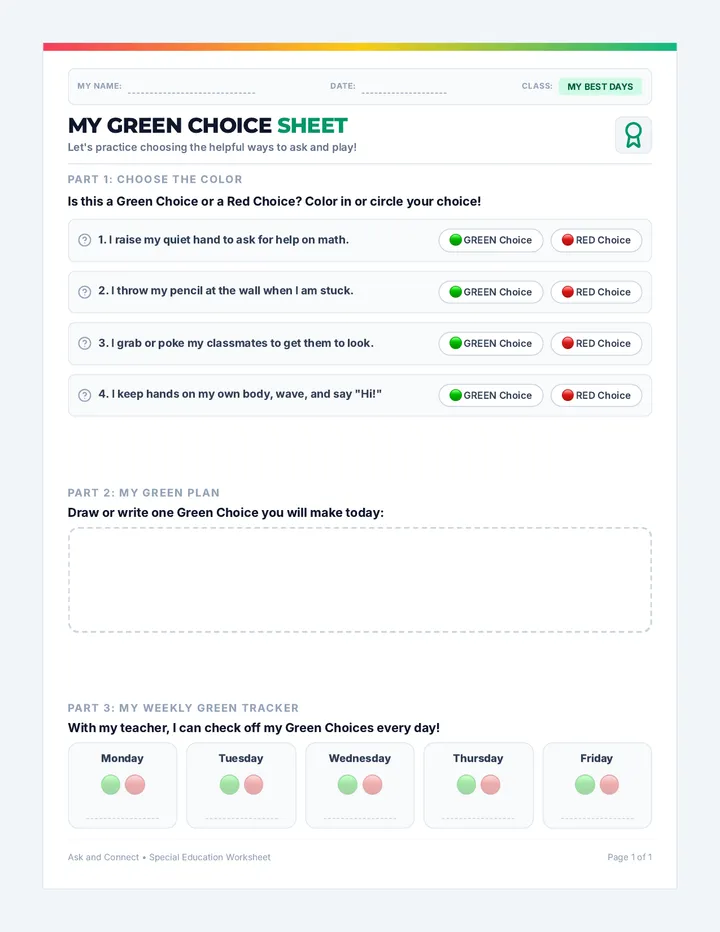 Signal Switch Reflection Sheet page 1