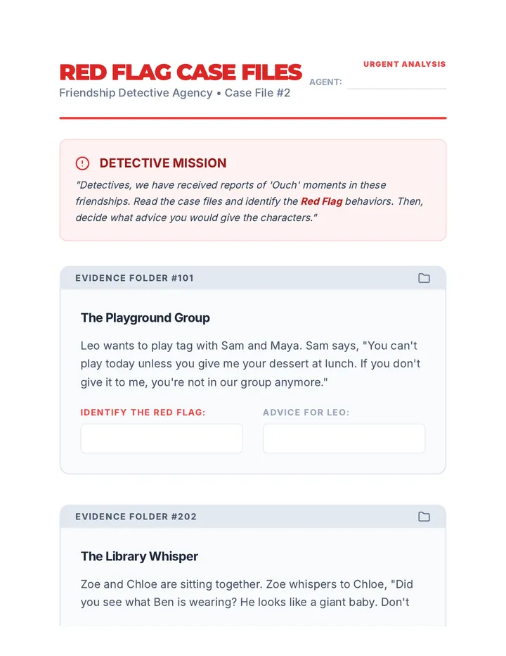 Red Flag Case Files Worksheet