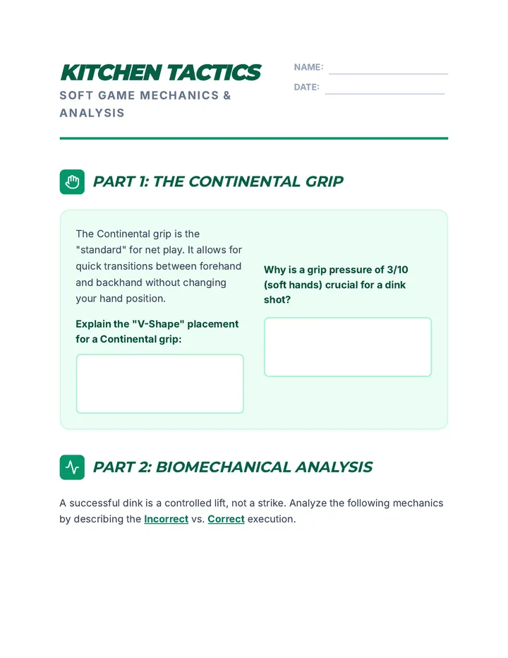Kitchen Tactics Worksheet
