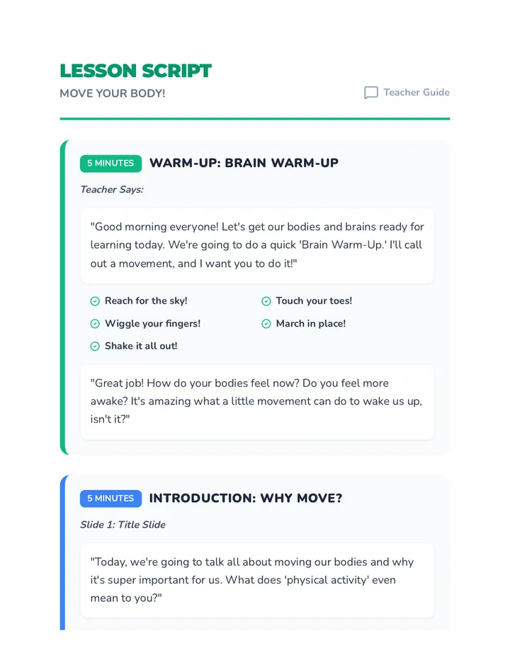Move Your Body Script