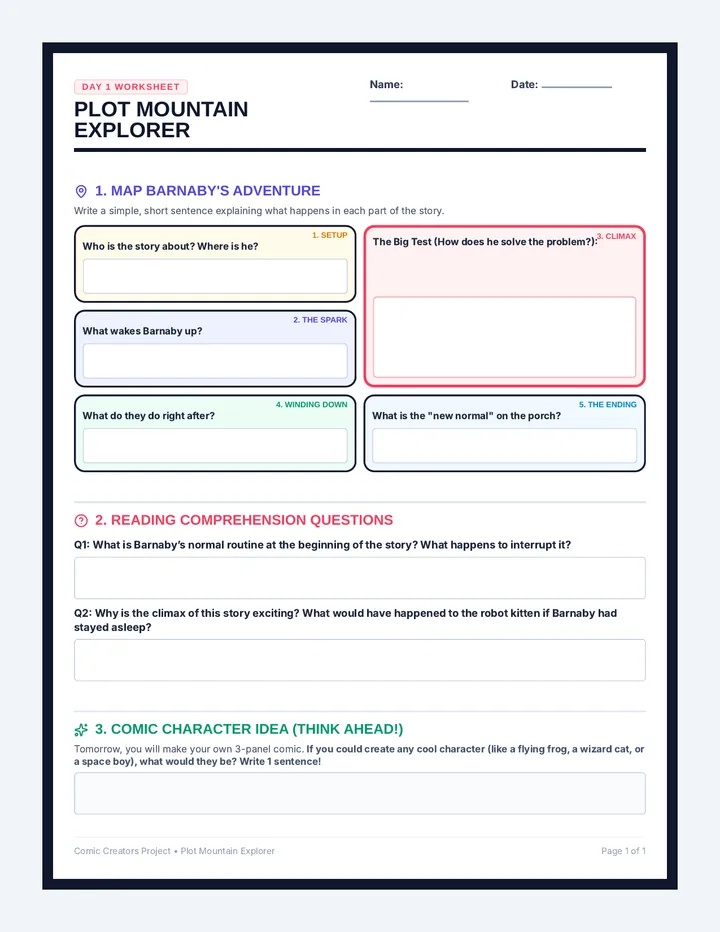 Plot Mountain Worksheet