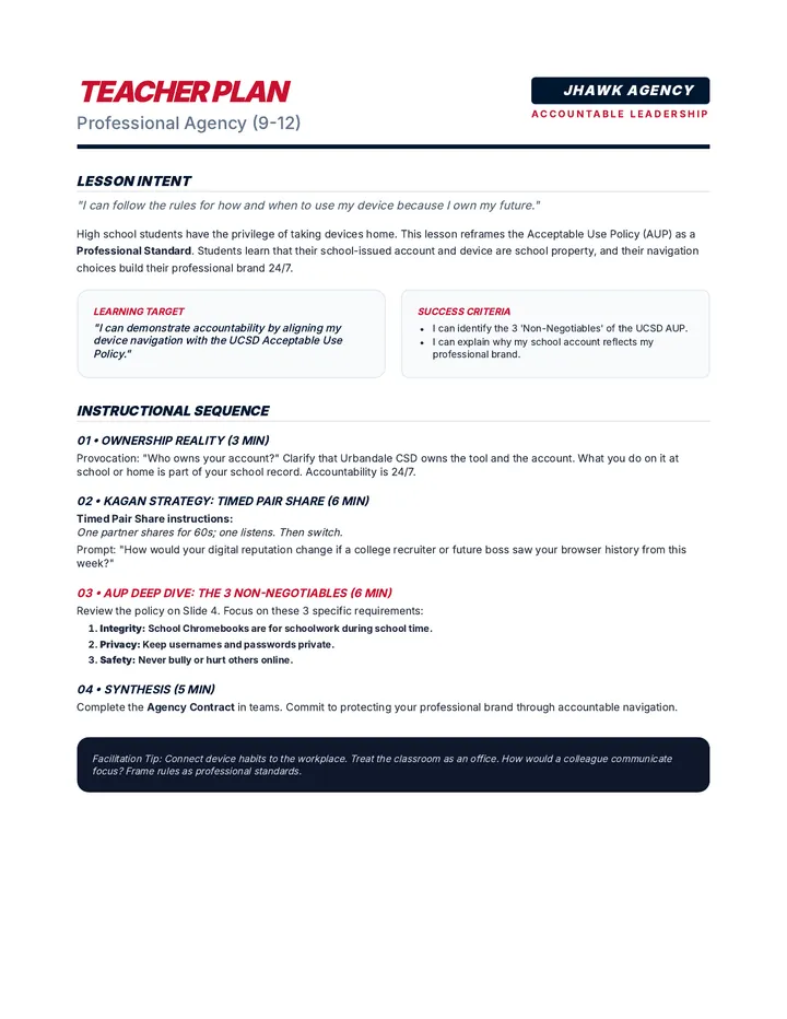 Agency Pro Teacher Plan 9-12