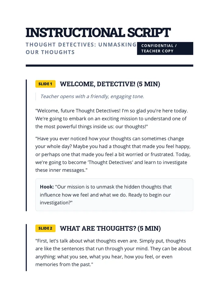 Thought Detectives Script