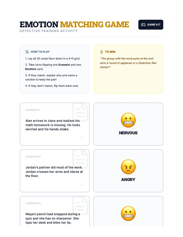 Emotion Matching Game