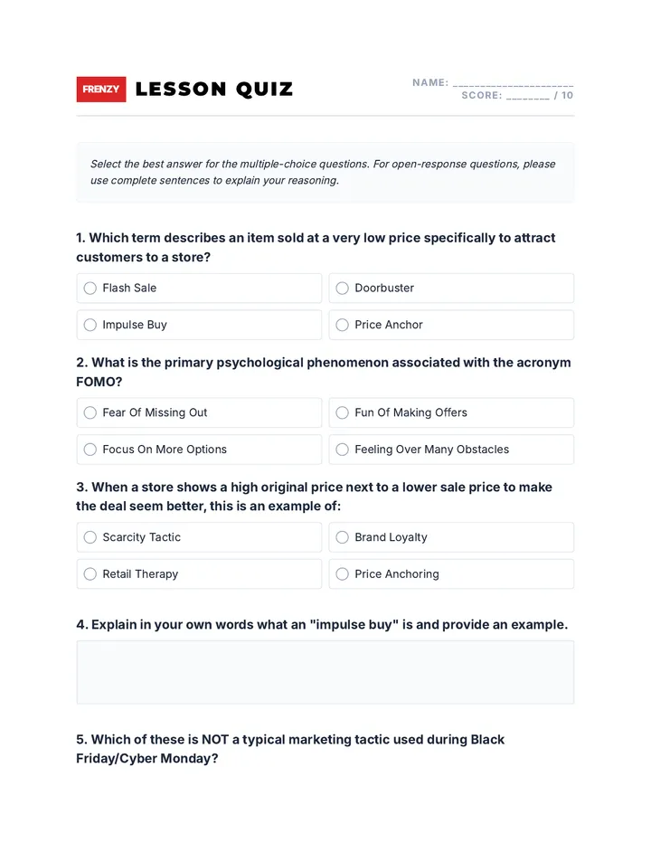 Black Friday Quiz