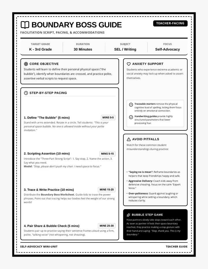 Boundary Boss Teacher Guide