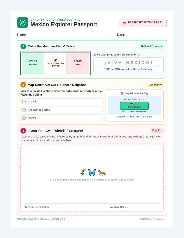 Mexico Passport Worksheet