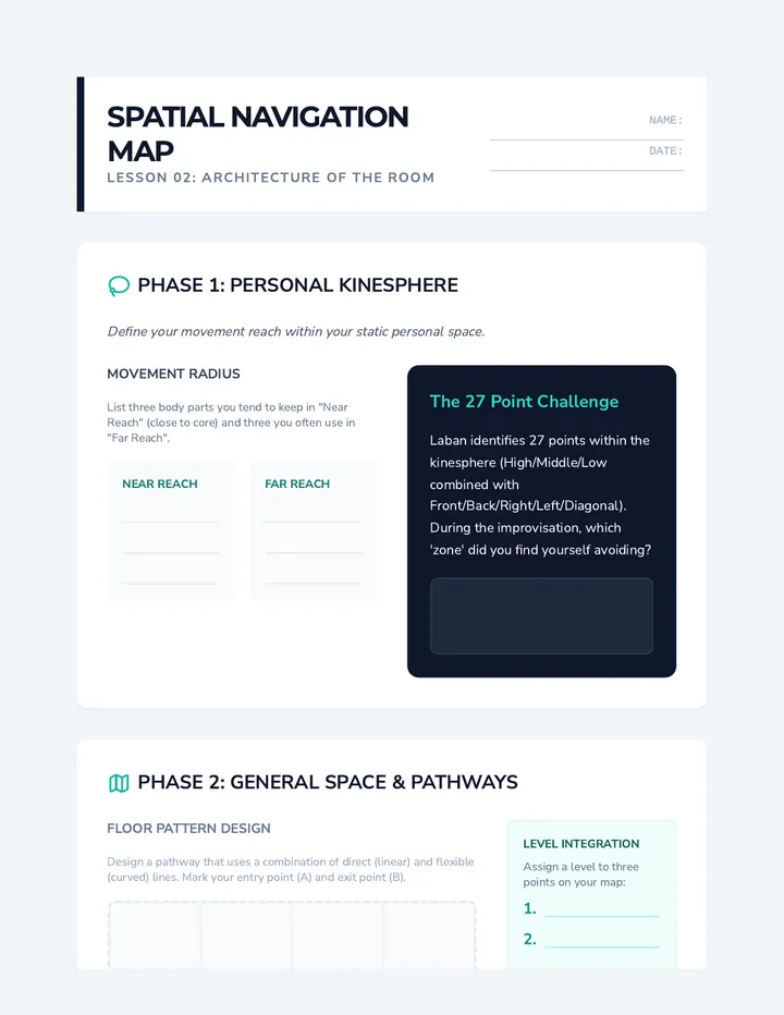 Spatial Navigation Map Worksheet