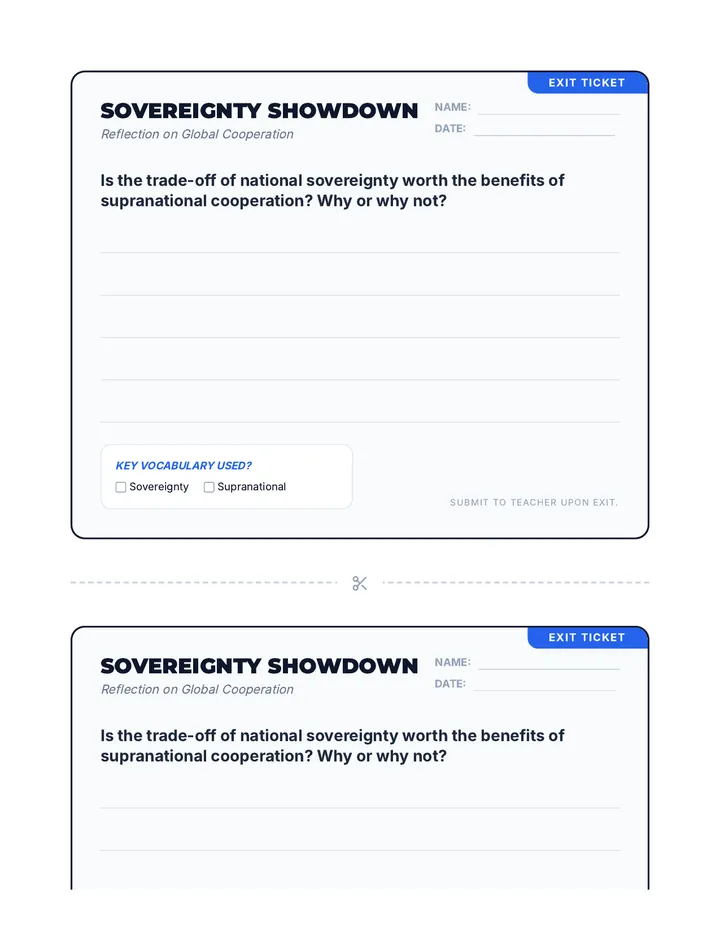 Sovereignty Exit Ticket