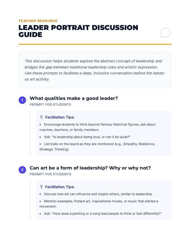 Leader Portrait Discussion Guide