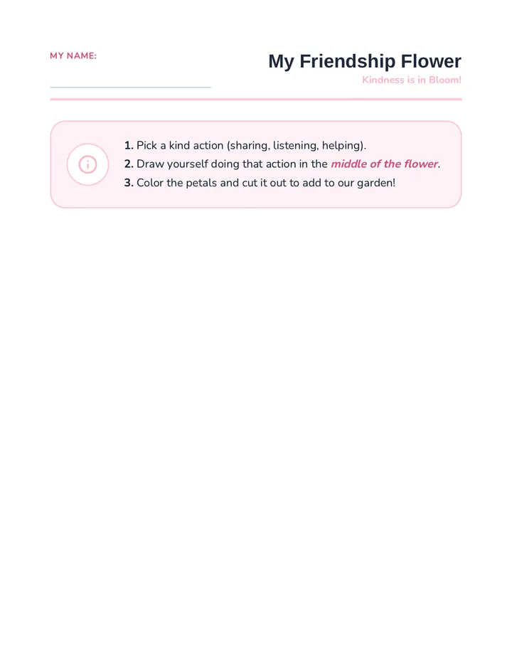 Friendship Flower Activity Pack