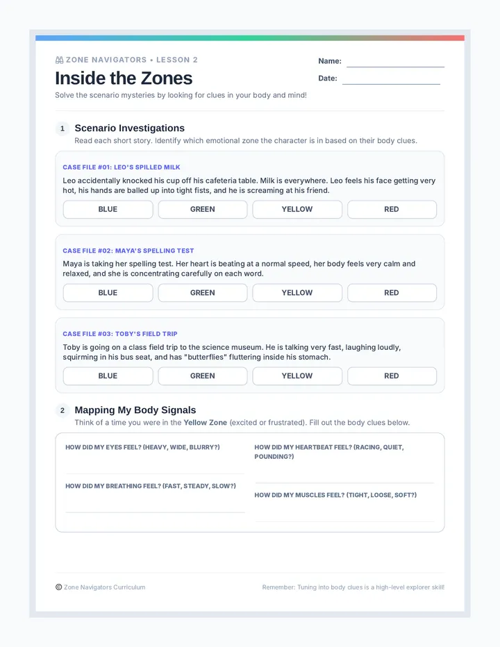 Inside the Zones Worksheet