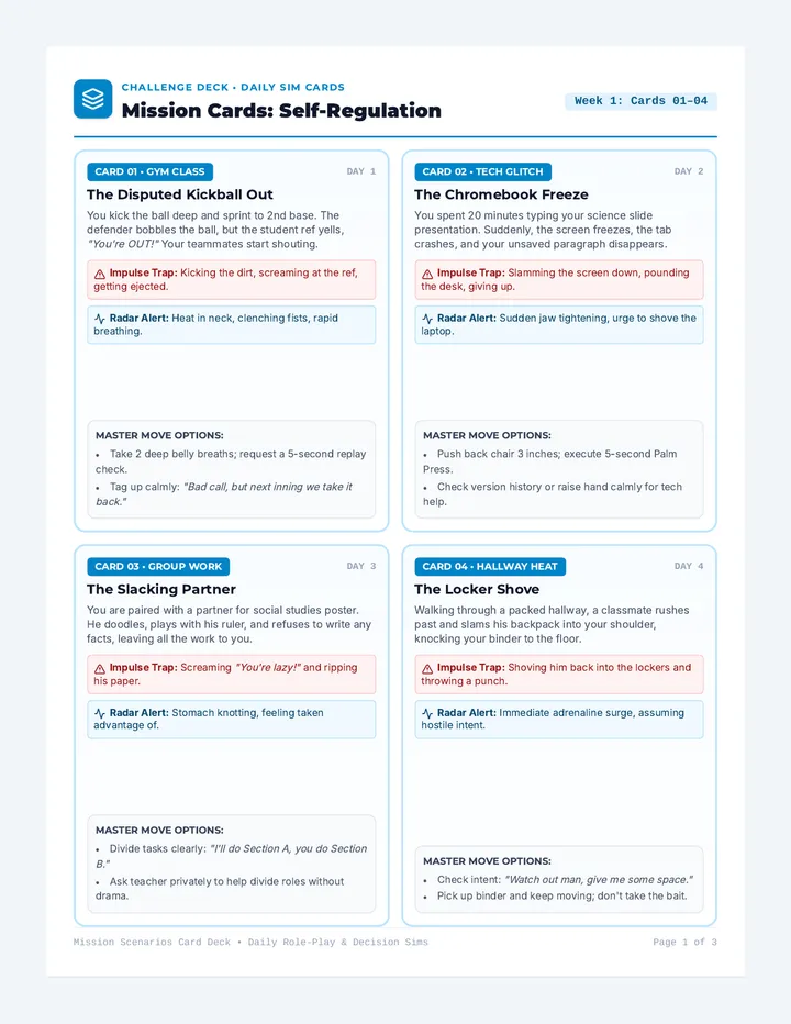 Mission Scenarios Card Deck