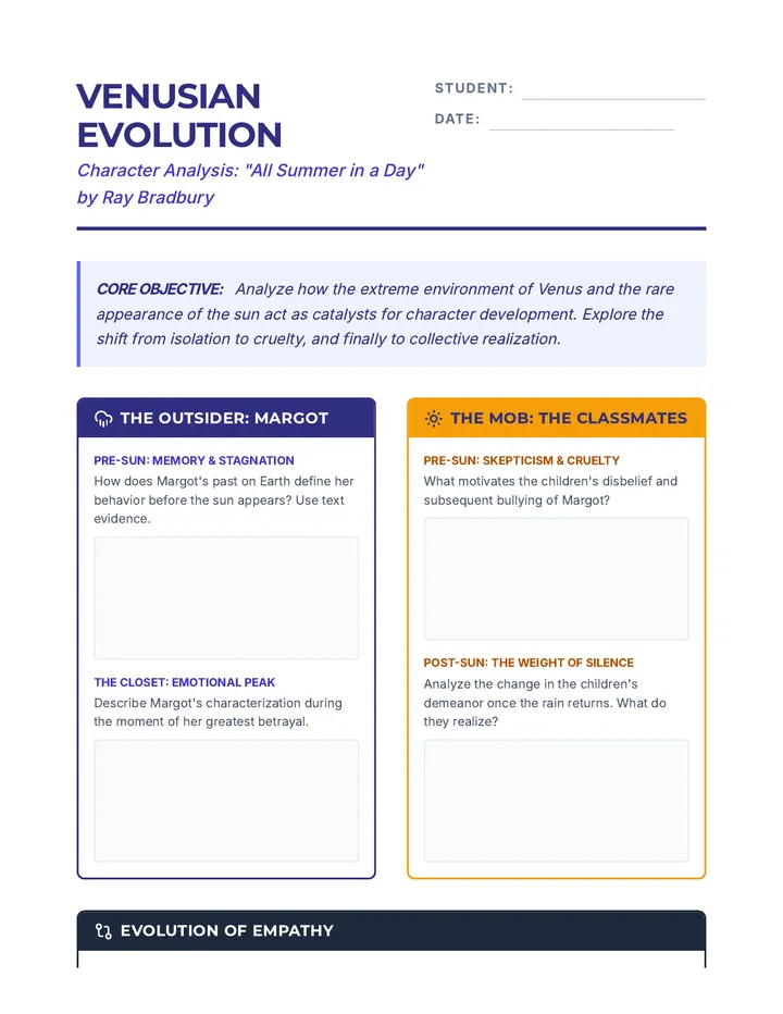 Venusian Evolution Worksheet