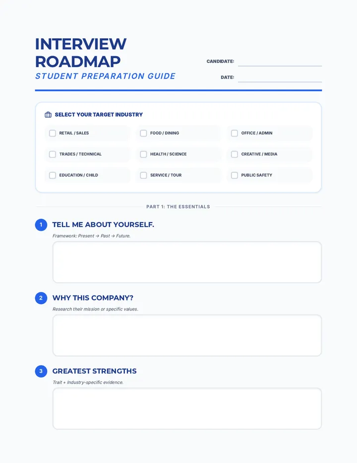 Interview Roadmap Worksheet