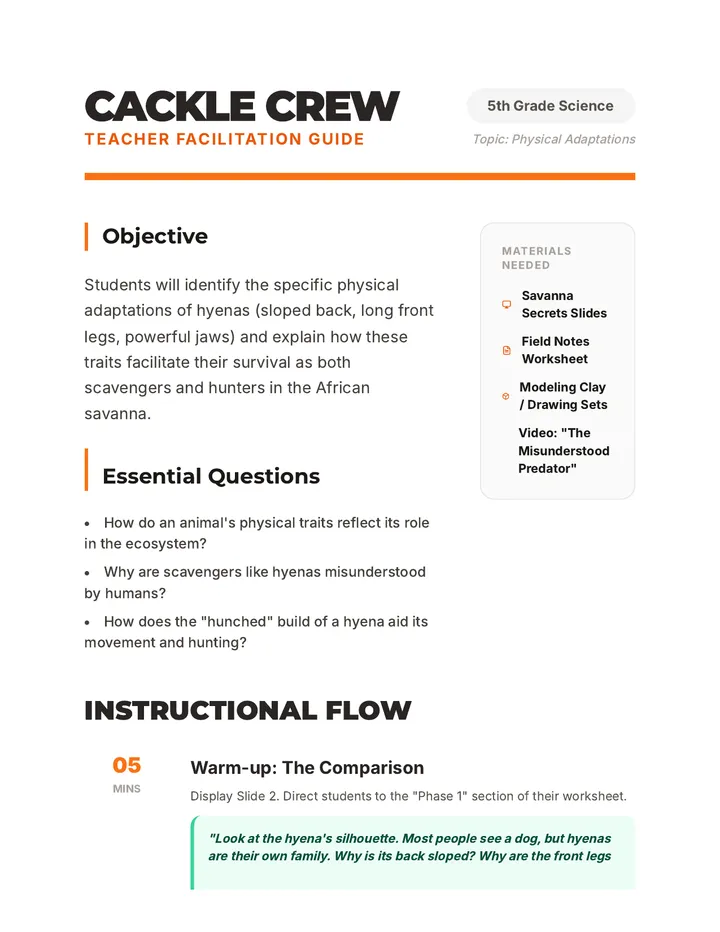 Cackle Crew Teacher Guide