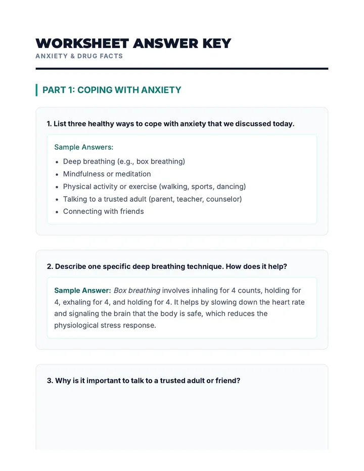 Worksheet Answer Key