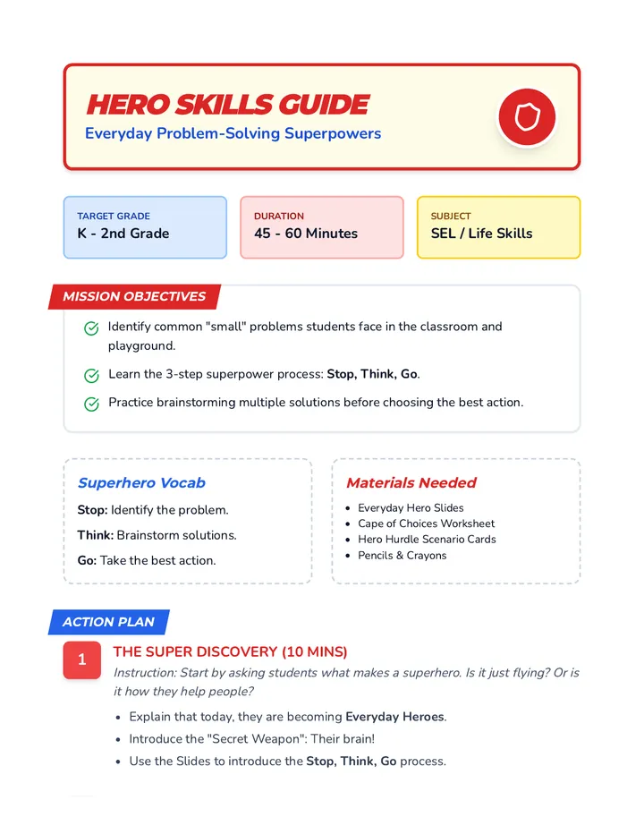 Hero Skills Teacher Guide