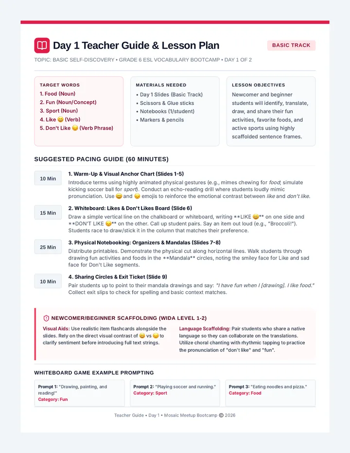 Basic Self Discovery Teacher Guide