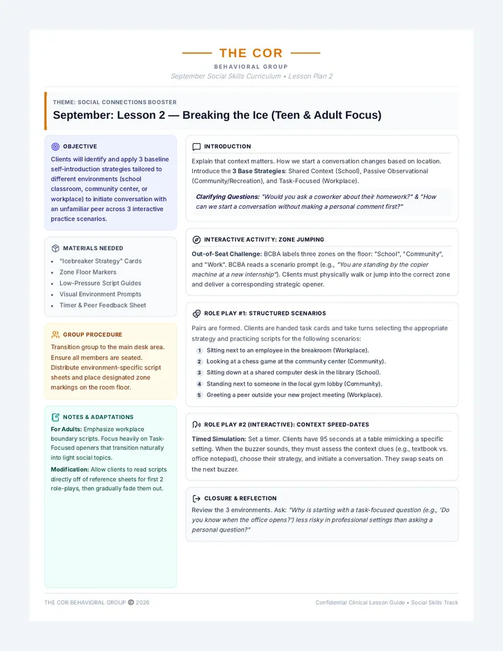 Breaking Ice Lesson Plan