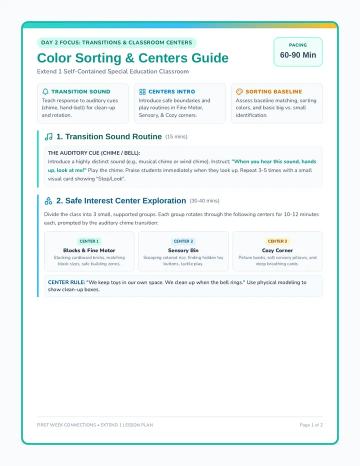 Color Sorting Teacher Guide