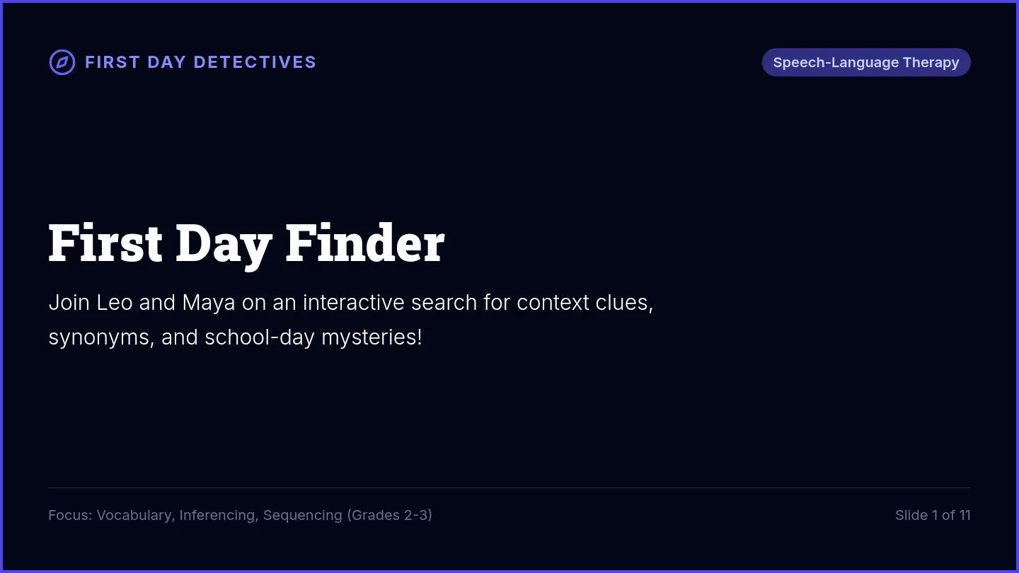 First Day Finder Slides