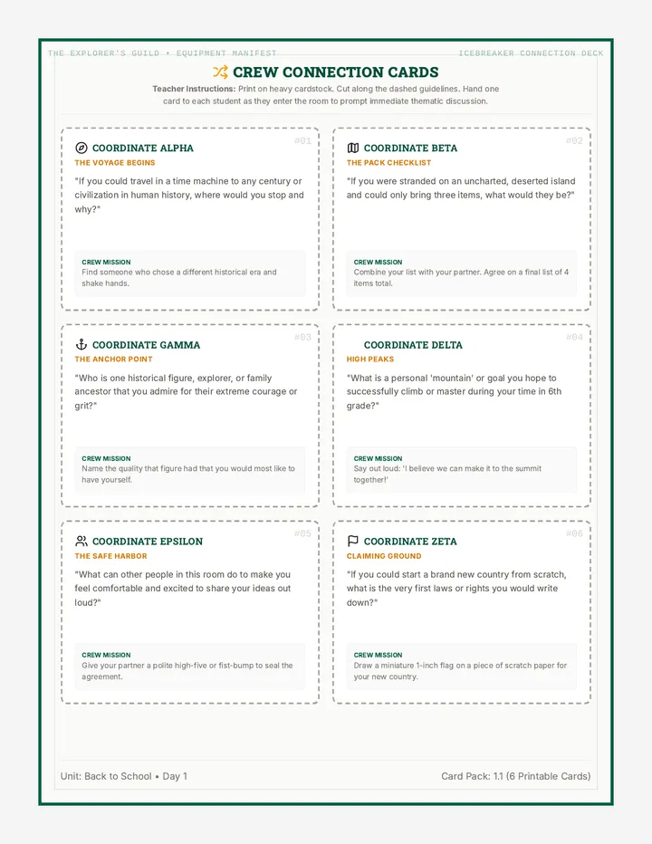 Guild Icebreaker Cards