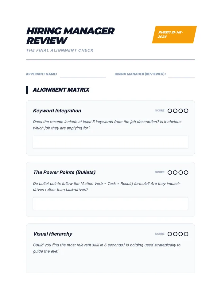 Hiring Manager Rubric