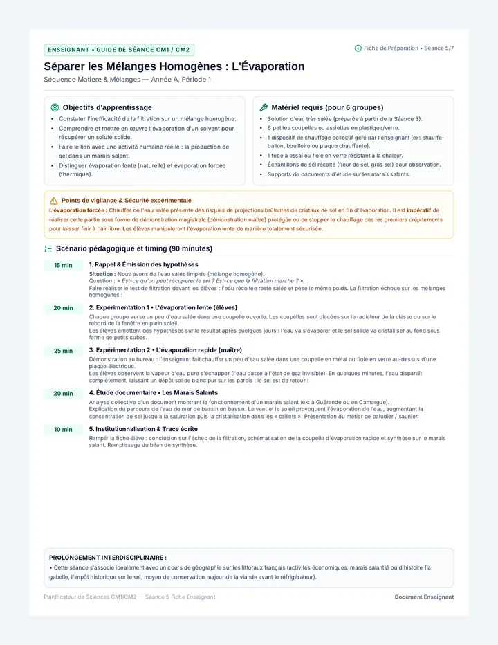 Séparation Homogène Fiche Enseignant