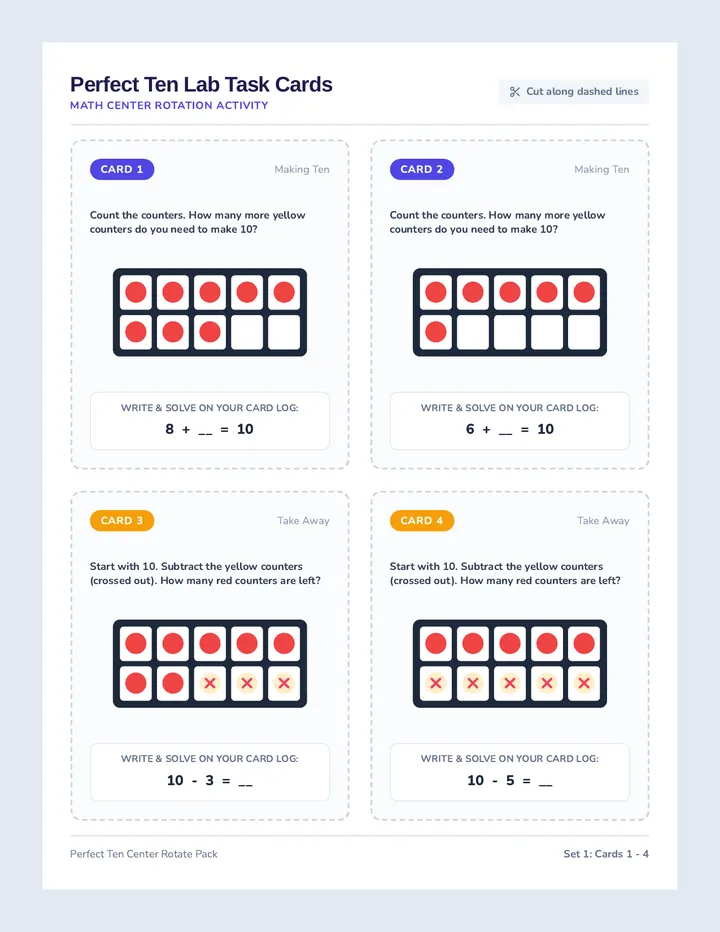 Perfect Ten Task Cards