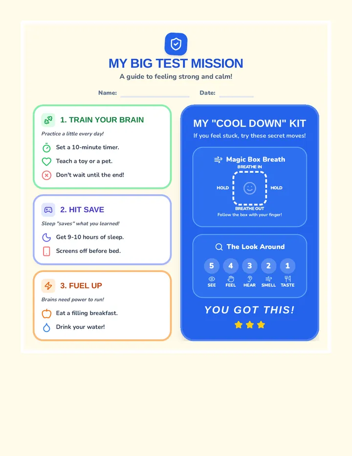 Junior Brain Power Checklist Handout