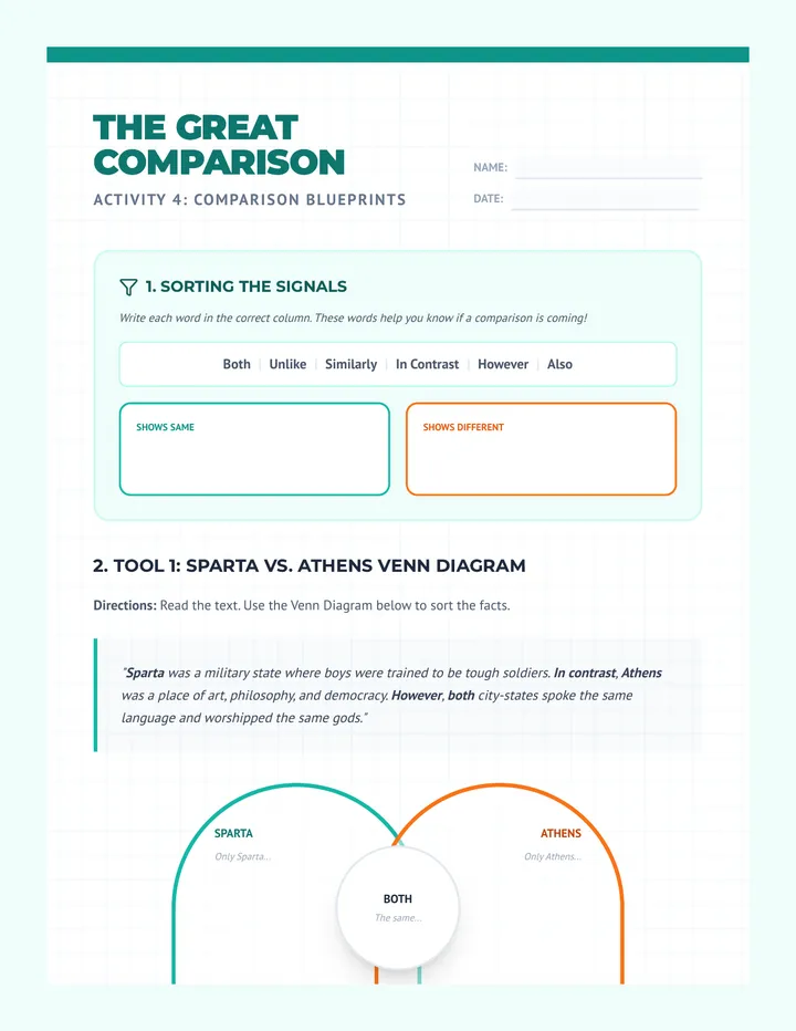 Comparison Worksheet